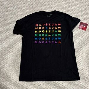 Moosejaw Multicolor Logo Black Tee